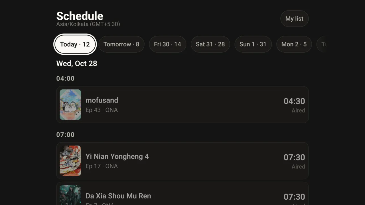 Schedule